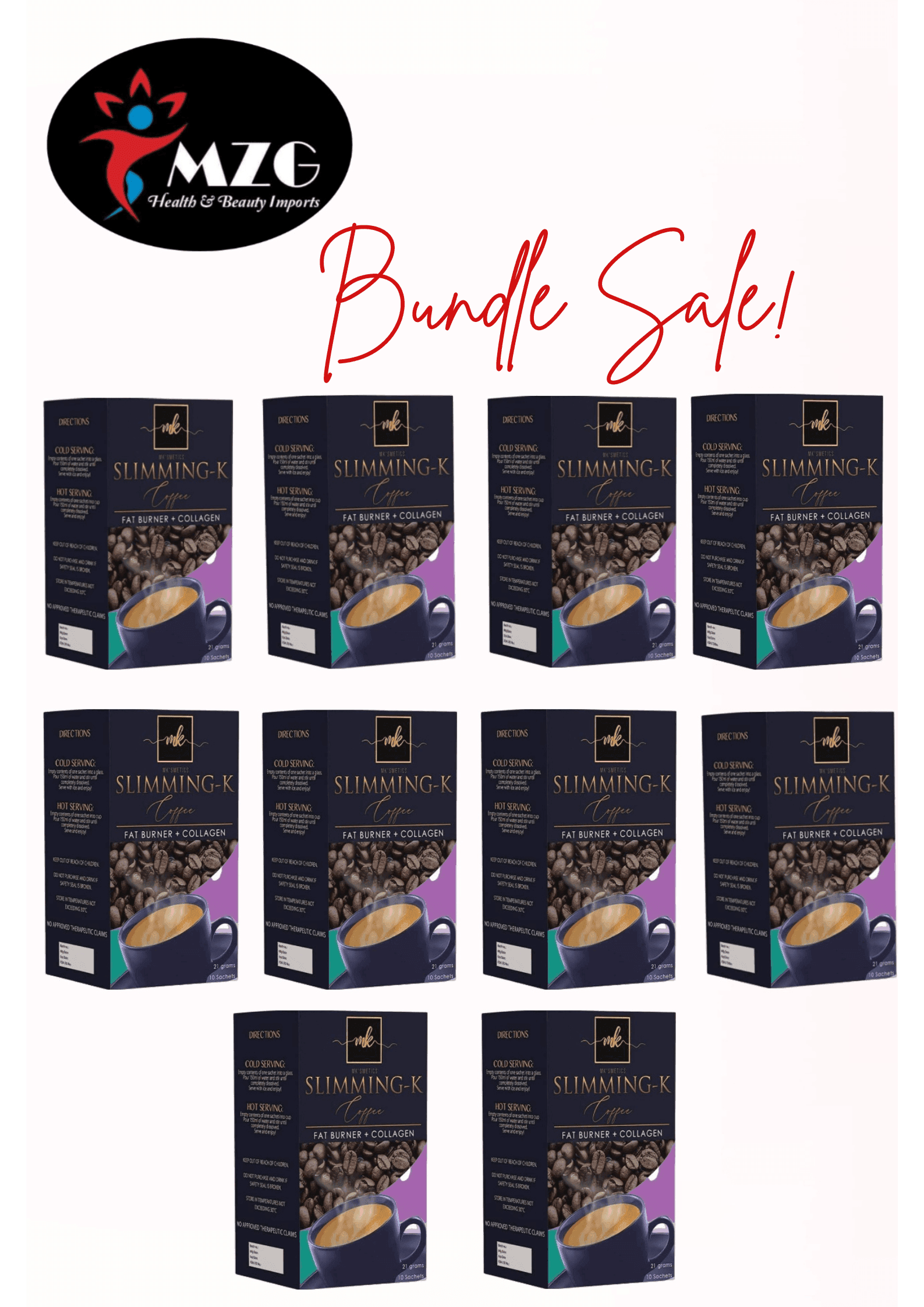 Bundle Sale 10 Boxes Slimming K Coffee - MZG Health & Beauty Imports
