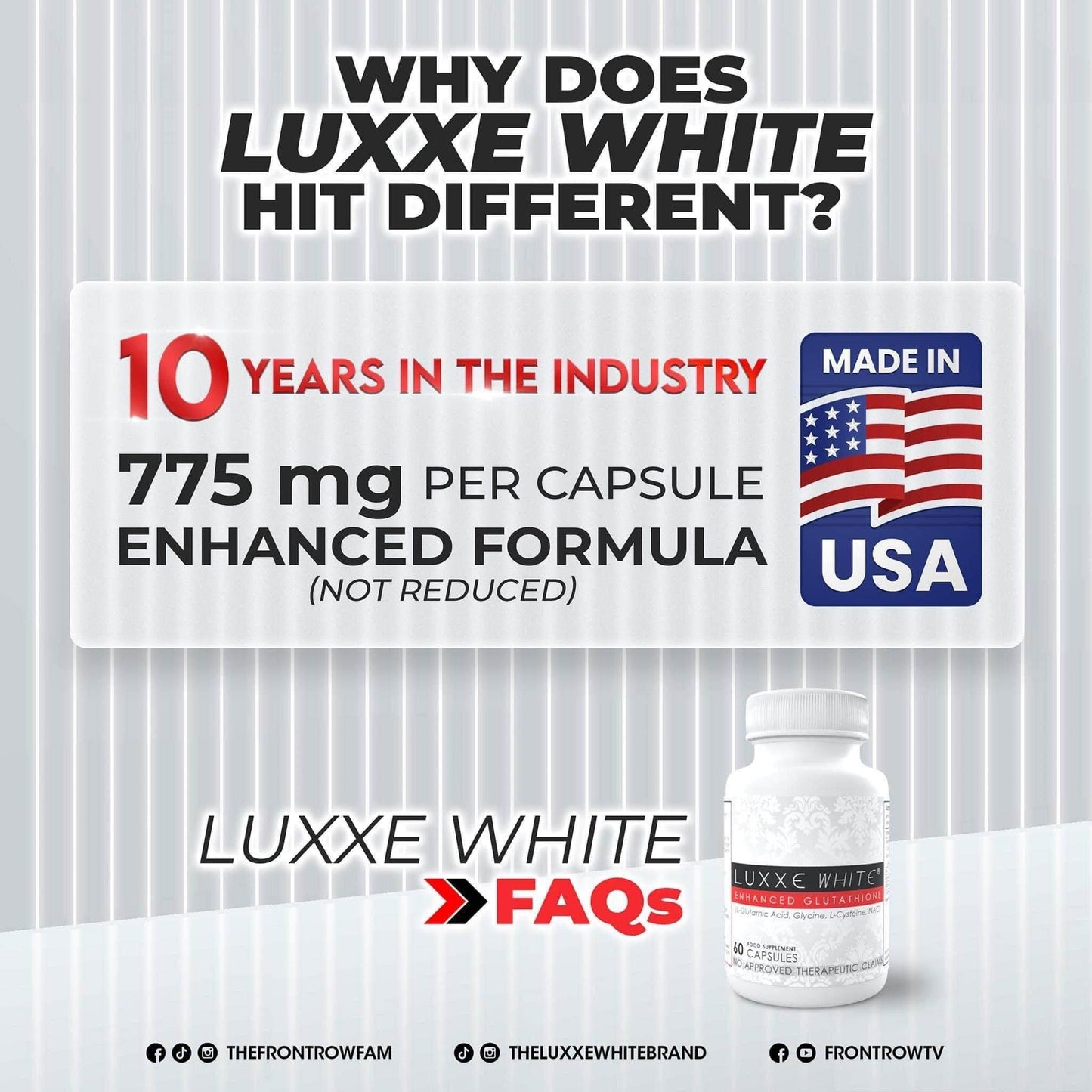 Frontrow Luxxe White Enhanced Glutathione - MZG Health & Beauty Imports