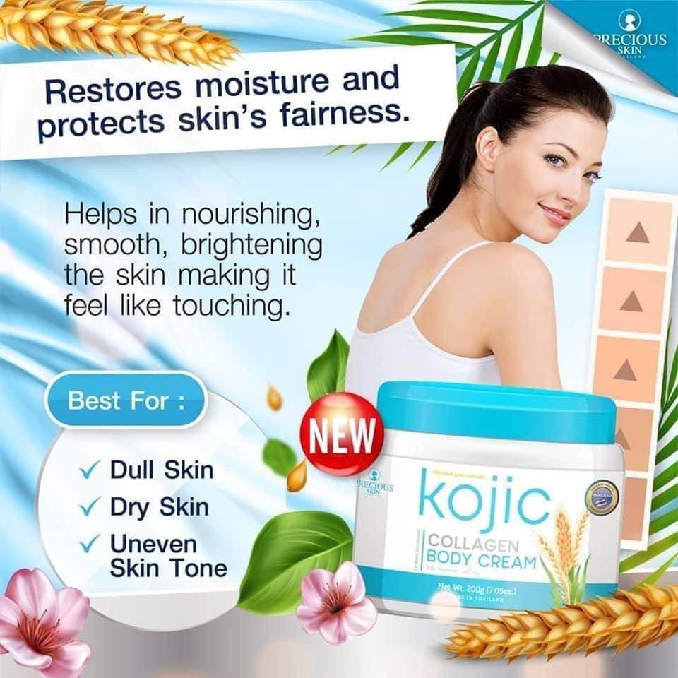Precious Skin Thailand Kojic Collagen Body Cream 200g - MZG Health & Beauty Imports