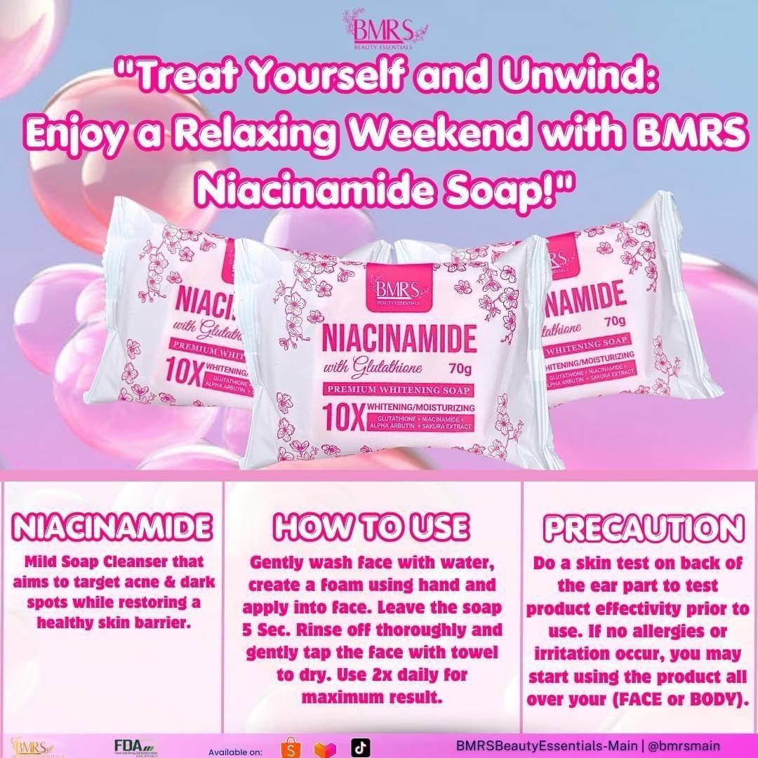 BMRS Niaciamide Soap 10x Whitening / Moisturizing | 70g - MZG Health & Beauty Imports