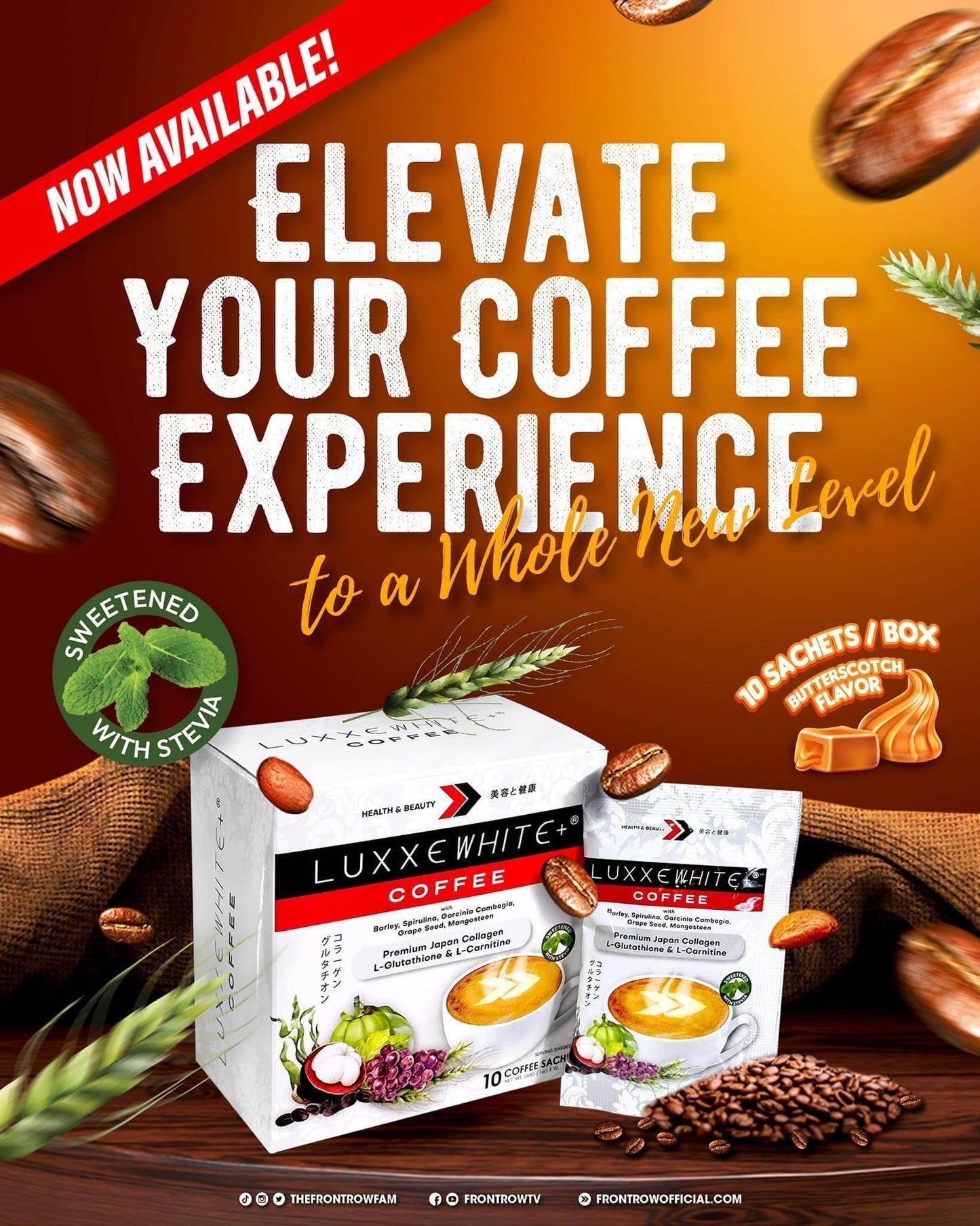 Frontrow Luxxe White Coffee | 10 Sachets - MZG Health & Beauty Imports