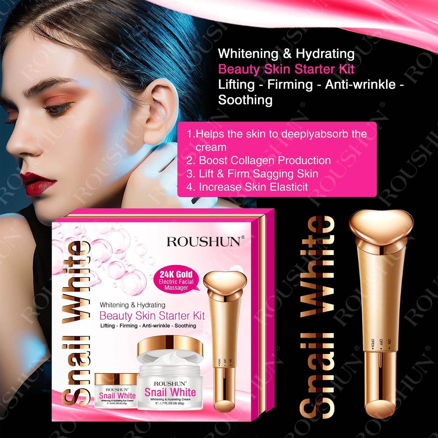 Roushun Snail White Beauty Skin Starter Kit - MZG Health & Beauty Imports