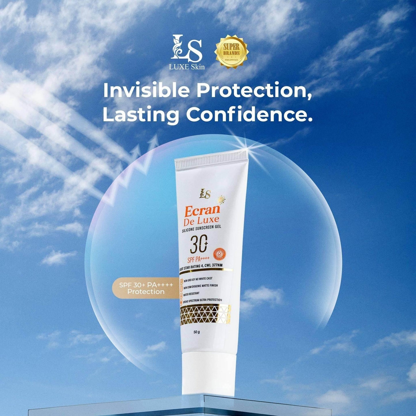LUXE Skin Ecran De Luxe Silicone Sunscreen Gel 50g - MZG Health & Beauty Imports