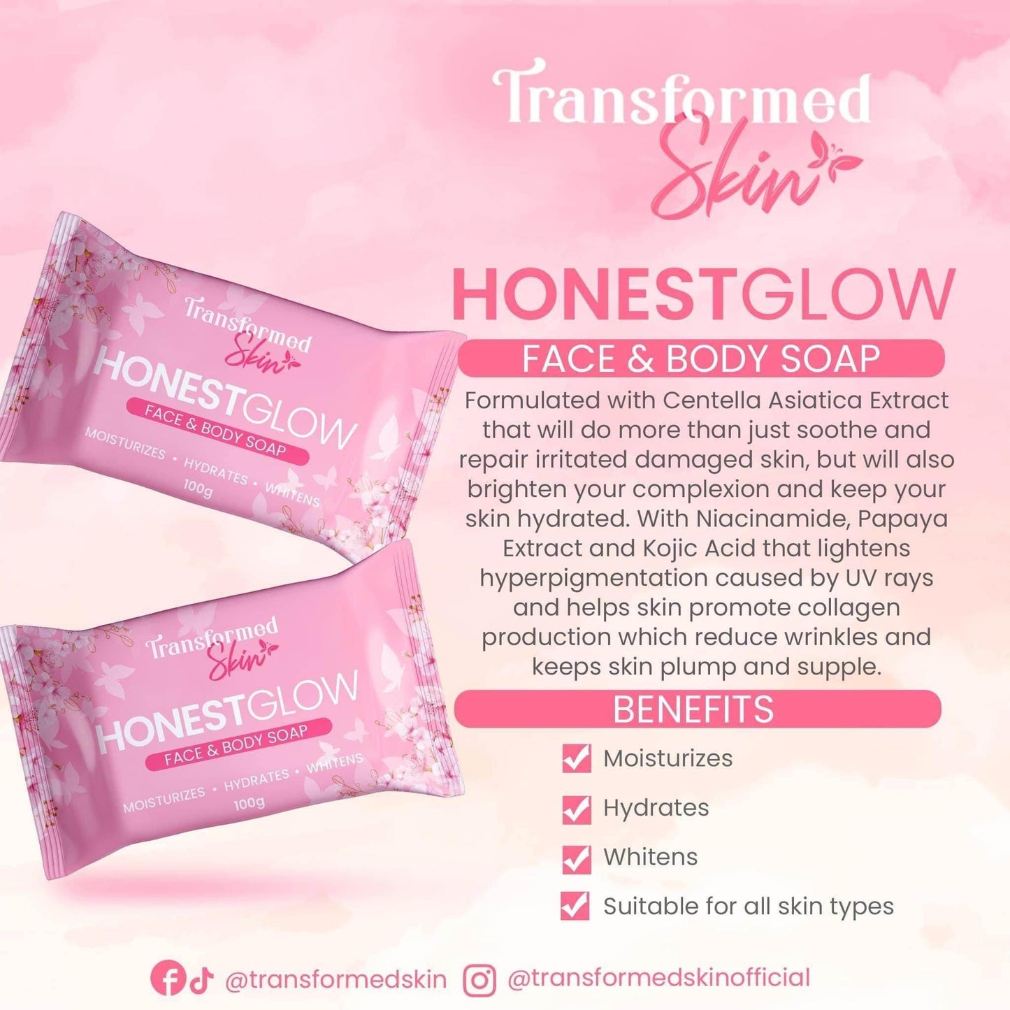 Transformed Skin Honest Glow Face and Body Soap - MZG Health & Beauty Imports