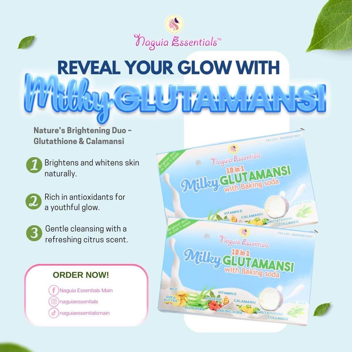 Naguia Essentials 10in1 Milky Glutamansi with Baking Soda | 20 soaps in 1 box - MZG Health & Beauty Imports