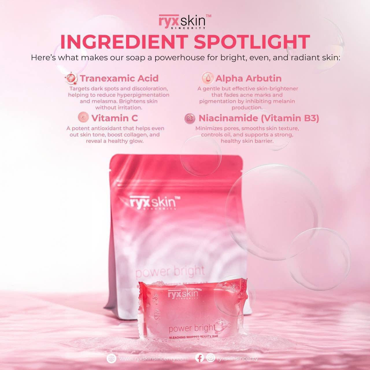 Ryx Skin Power Bright Bleaching Beauty 5 x 70g Bars