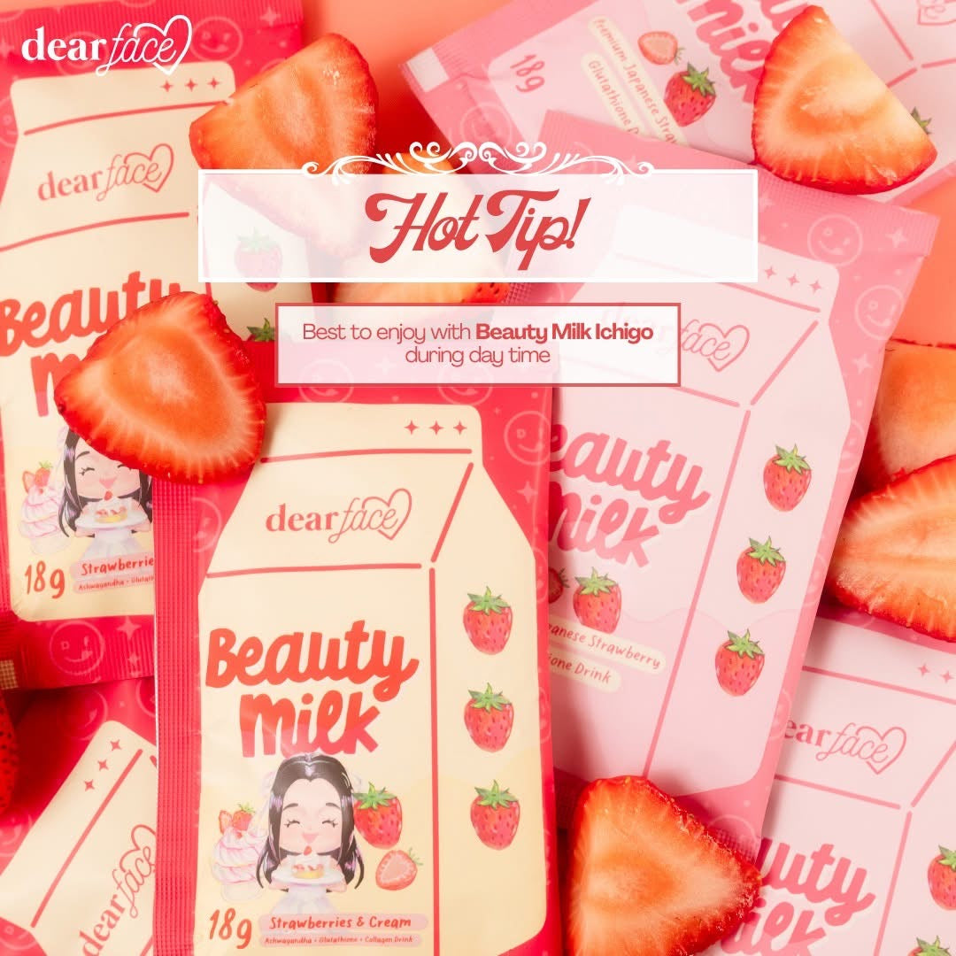 Dear Face Beauty Milk Strawberry & Cream Drink