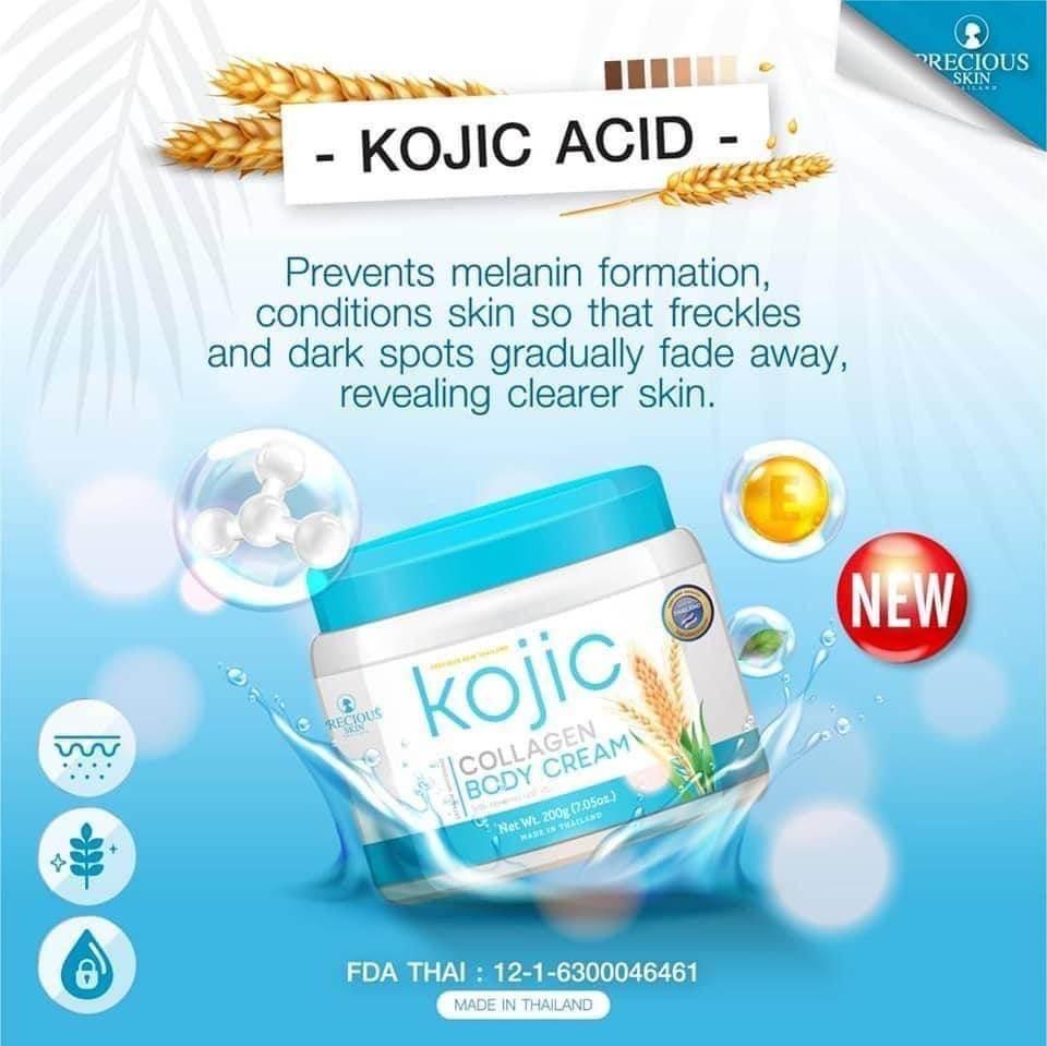 Precious Skin Thailand Kojic Collagen Body Cream 200g - MZG Health & Beauty Imports