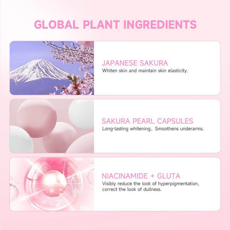 ๏ฟผGMEELAN Sakura Underarm Whitening Cream Body Pearl Moisturizer 30g - MZG Health & Beauty Imports