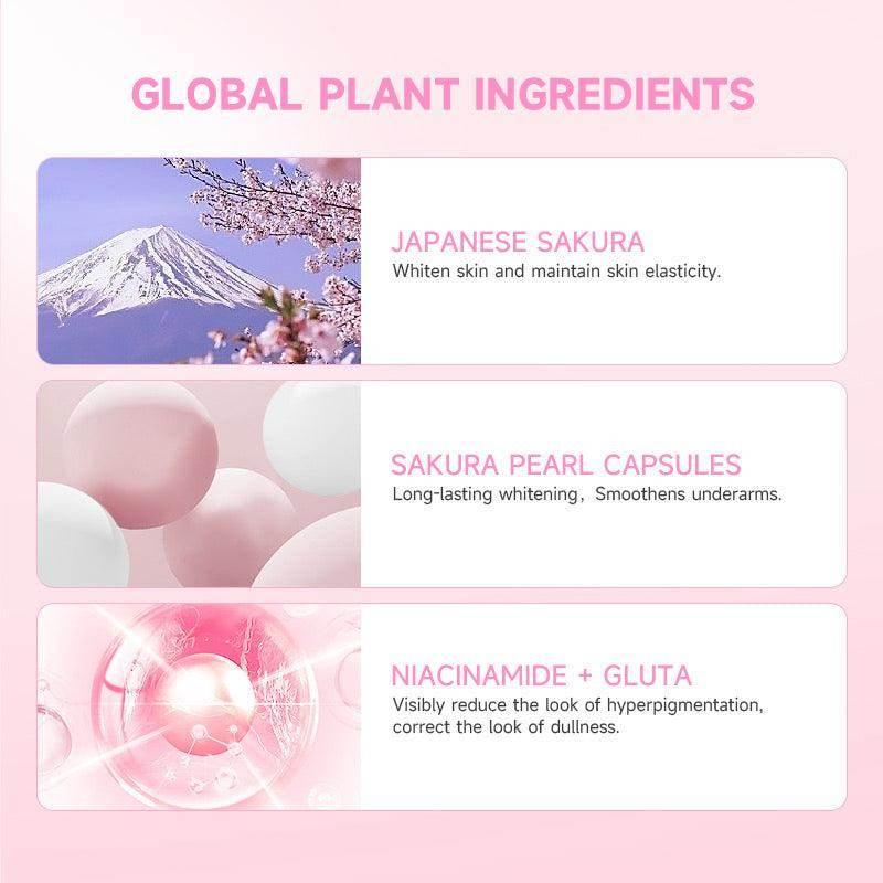 ๏ฟผGMEELAN Sakura Underarm Whitening Cream Body Pearl Moisturizer 30g - MZG Health & Beauty Imports