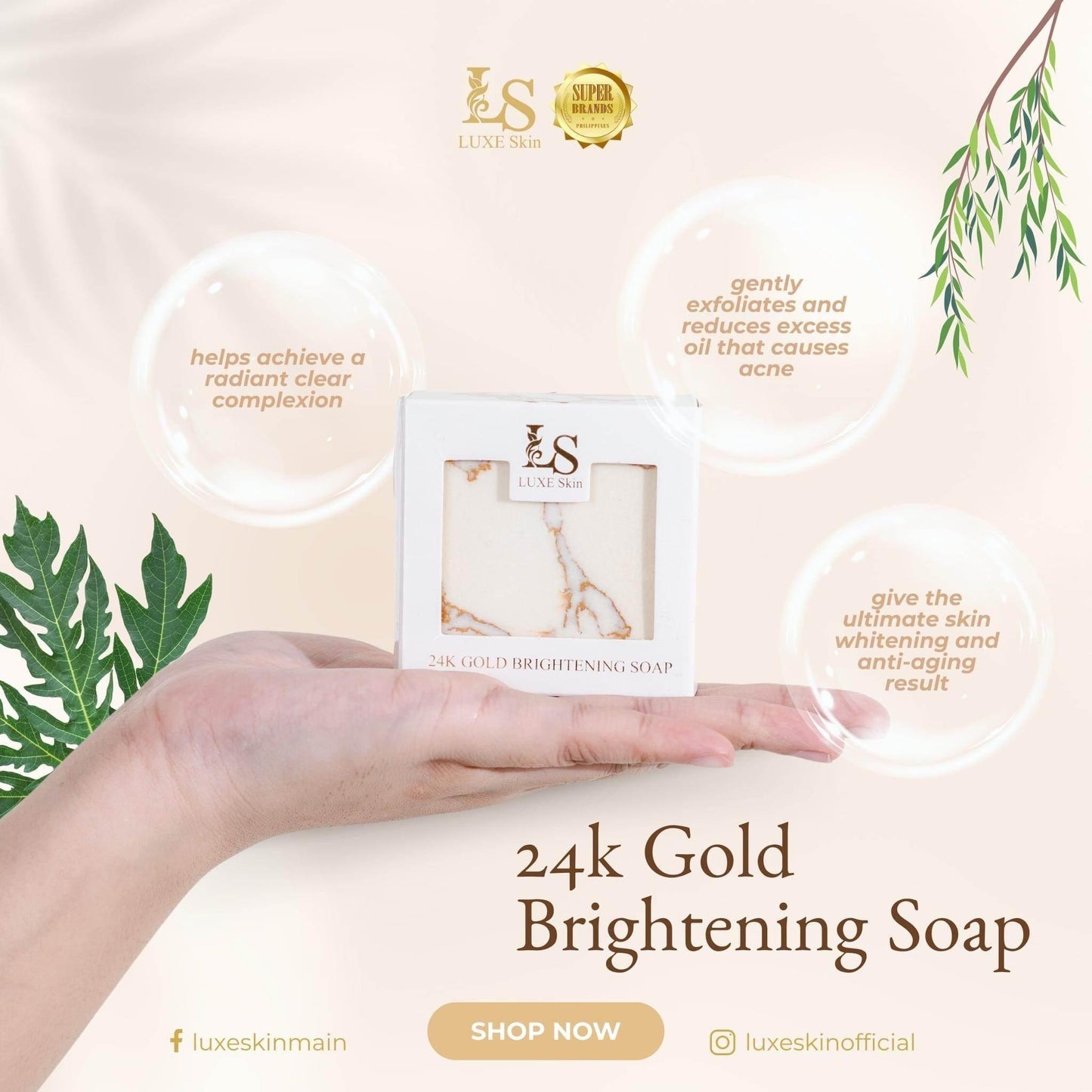 LUXE Skin 24K Gold Brightening Soap - MZG Health & Beauty Imports