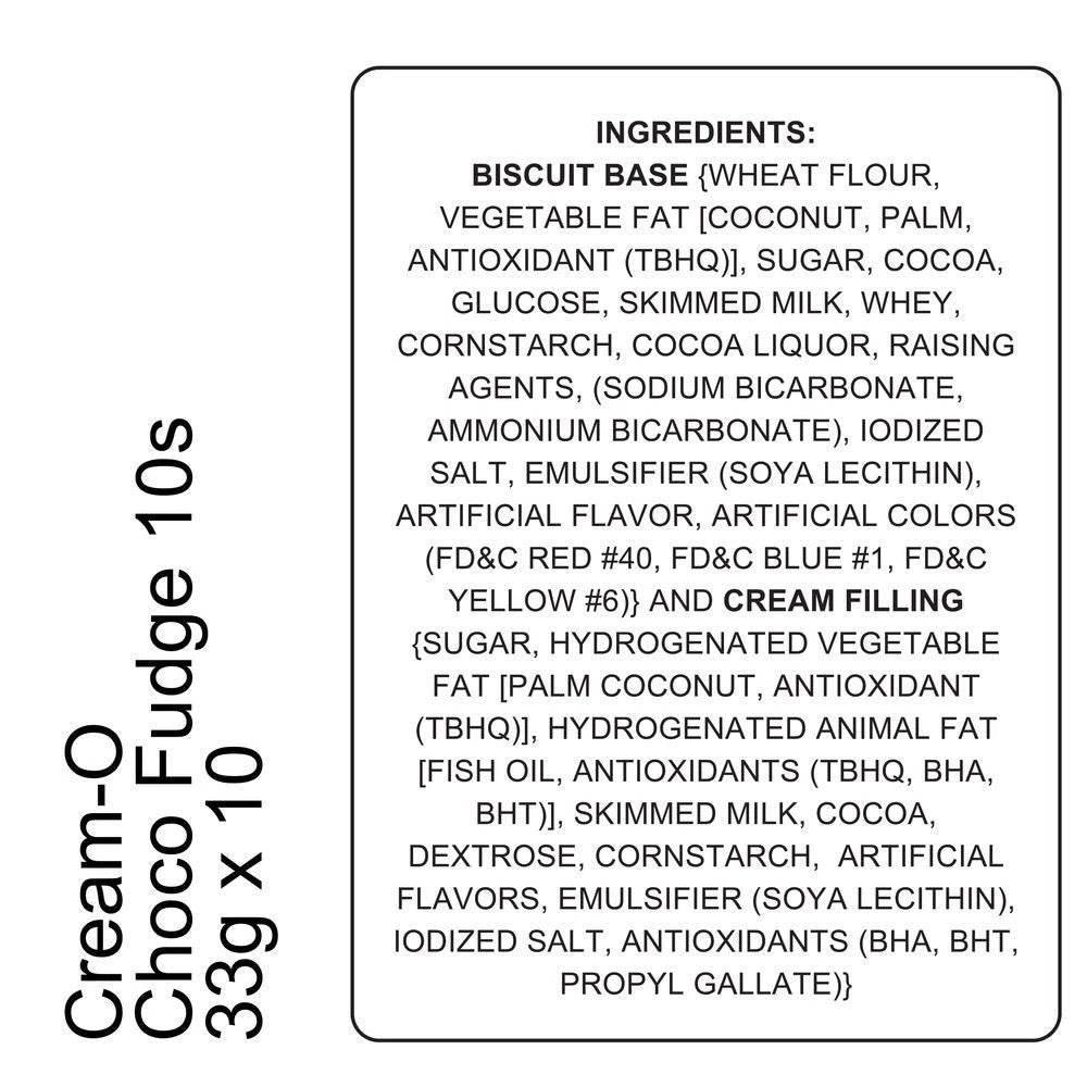 Cream-O Chocolate Sandwich Cookies(30g x 10) - MZG Health & Beauty Imports