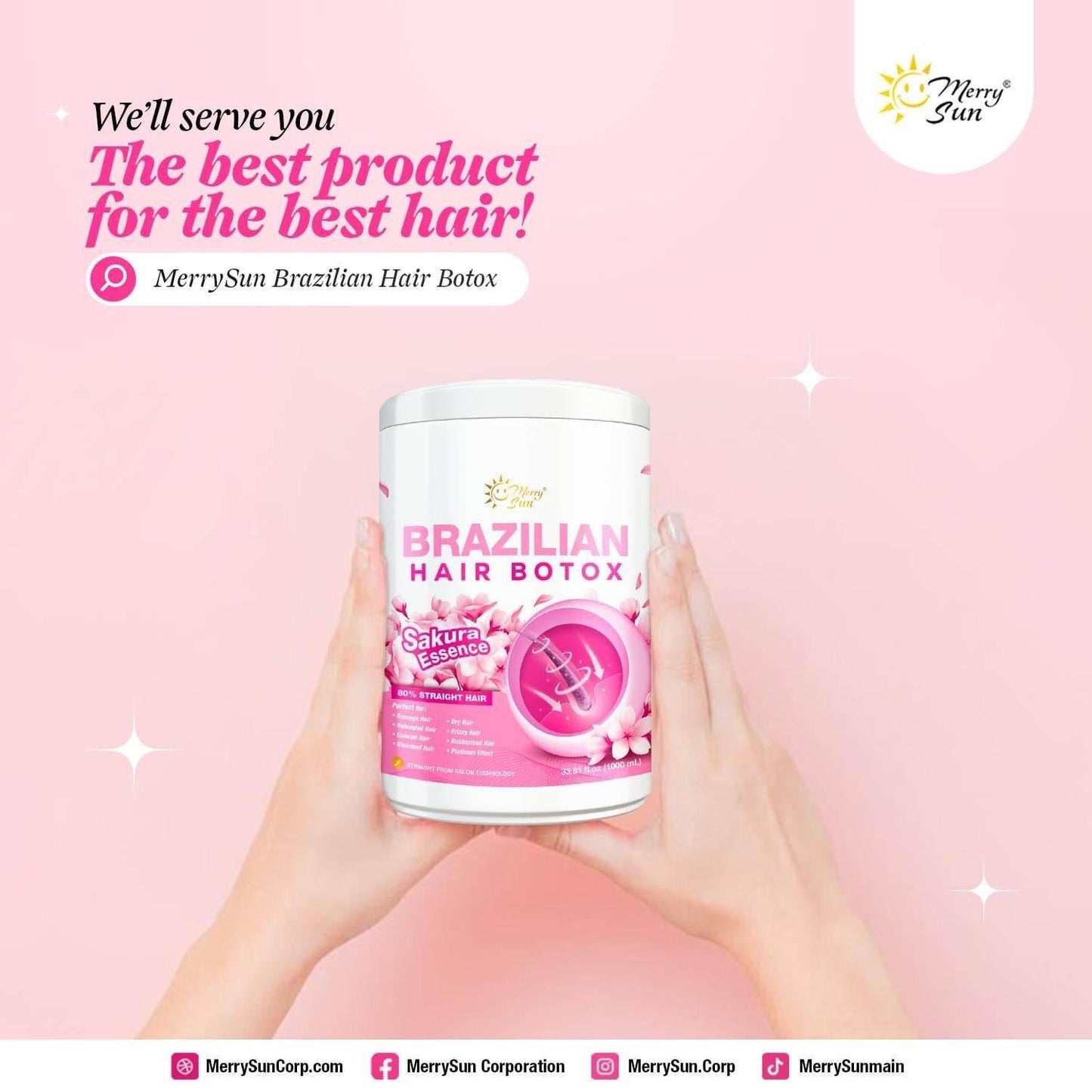 Merry Sun's Brazilian Hair Botox with Sakura Essence 1000ml - MZG Health & Beauty Imports