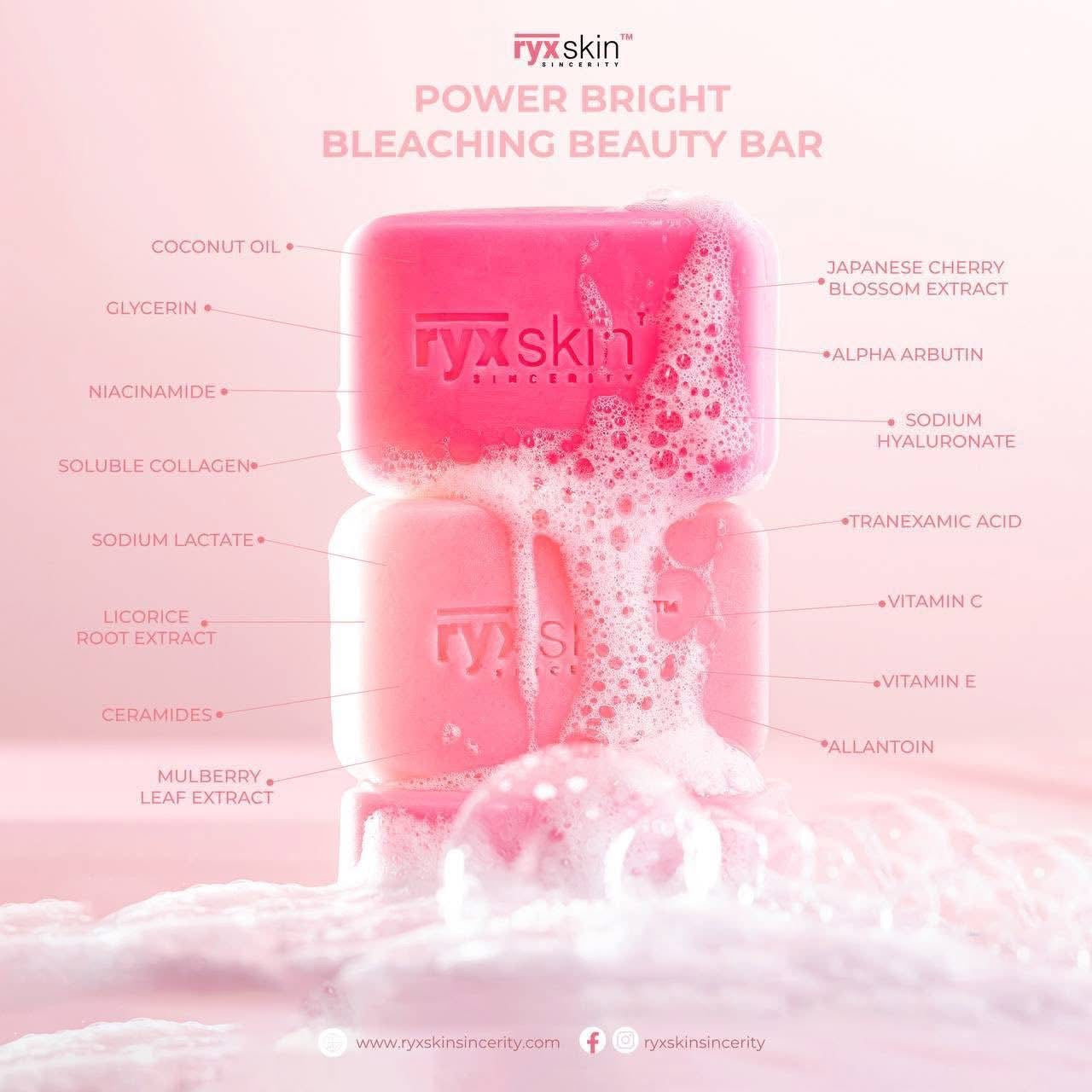 Ryx Skin Power Bright Bleaching Beauty 5 x 70g Bars