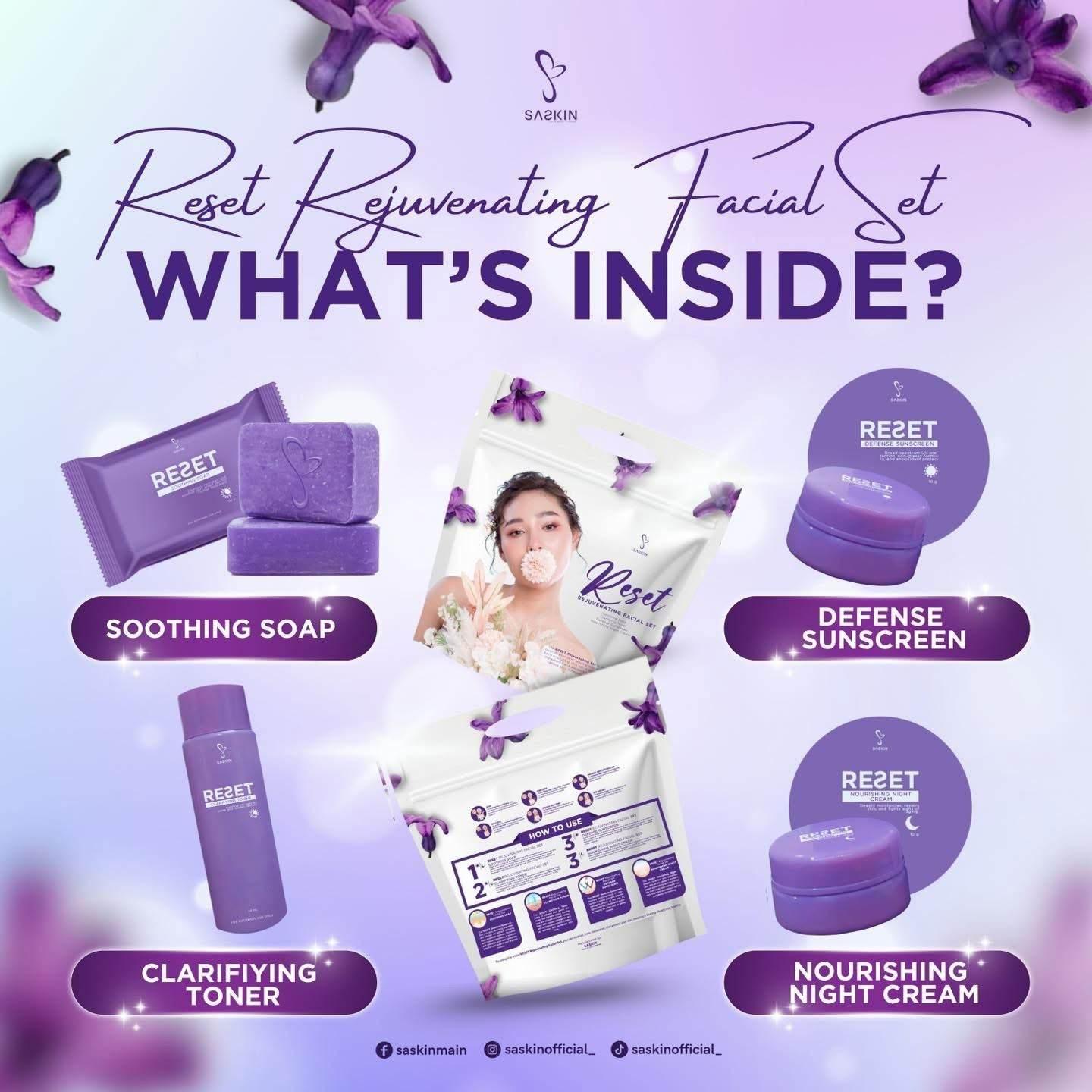 Saskin Reset Rejuvenating Facial Set β Clear, Smooth & Glowing Skin - MZG Health & Beauty Imports