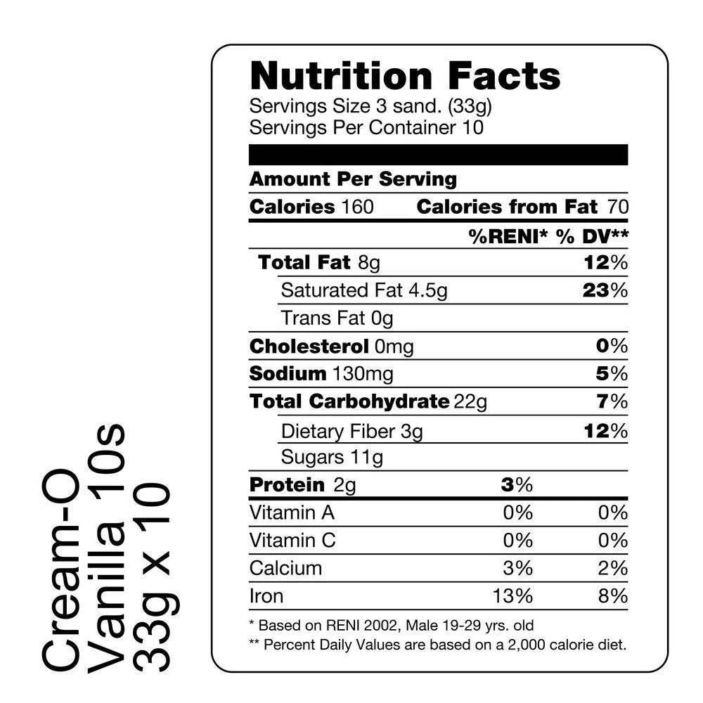 Cream-O Vanilla Chocolate Sandwich Cream (30g x 10) - MZG Health & Beauty Imports