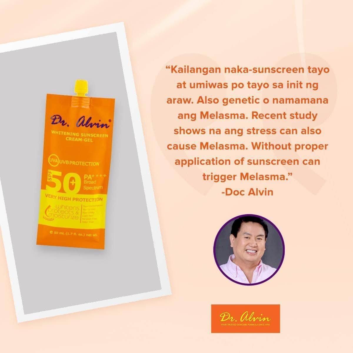Dr. Alvin Whitening Sunscreen Cream-Gel SPF 50 - MZG Health & Beauty Imports