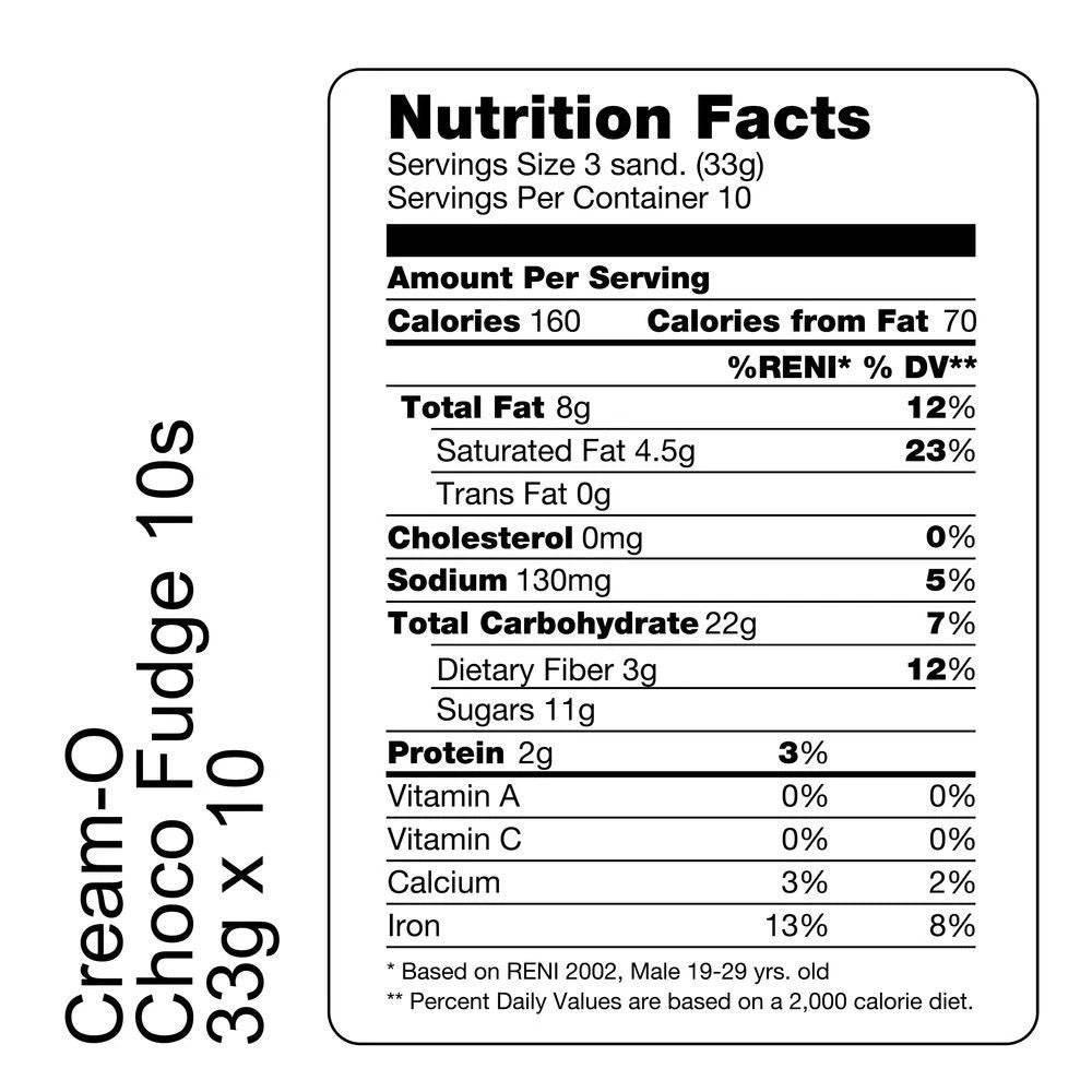 Cream-O Chocolate Sandwich Cookies(30g x 10) - MZG Health & Beauty Imports