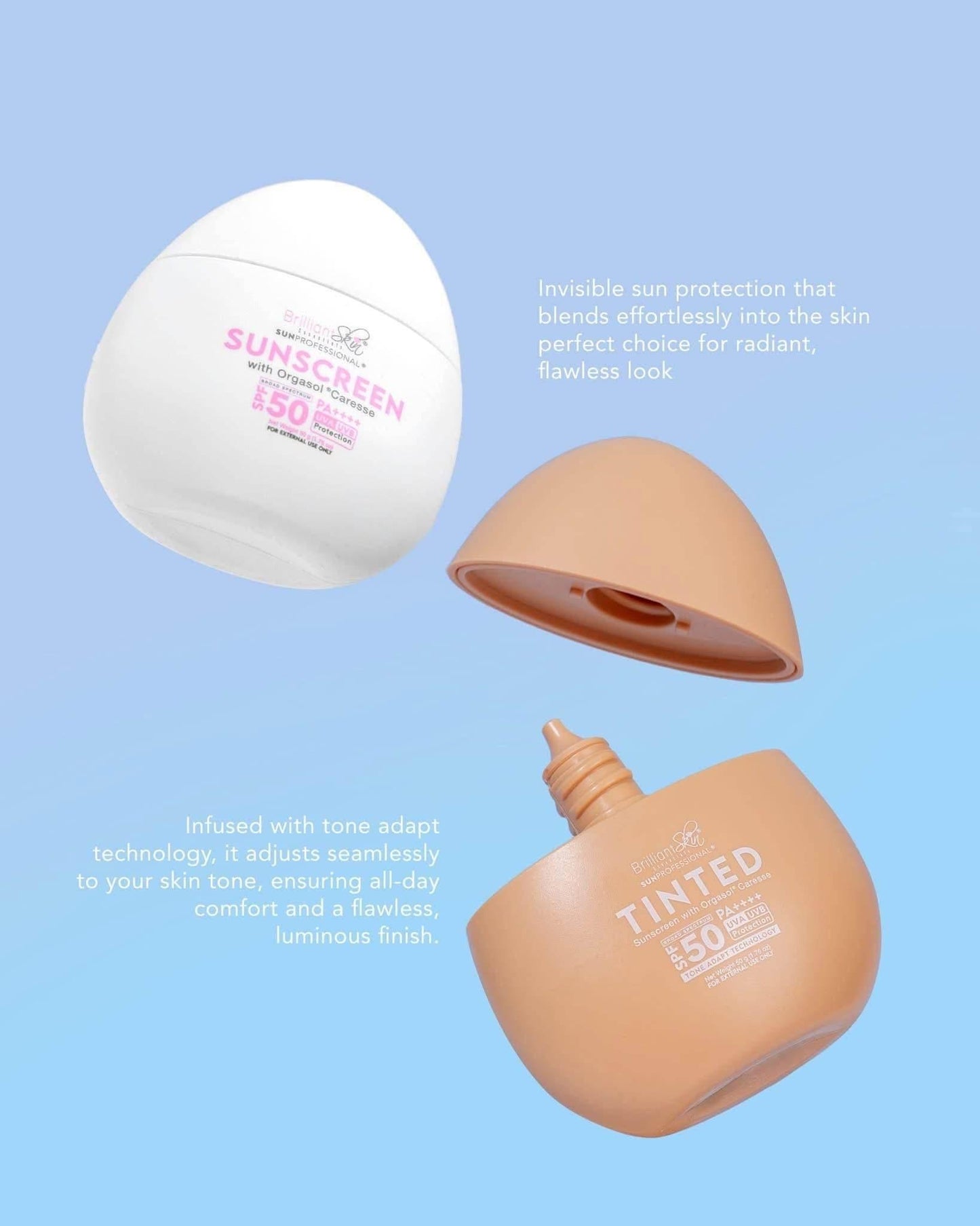 Brilliant Skin Sunscreen SPF50 with Orgasol – Lightweight Daily Sun Protection - MZG Health & Beauty Imports