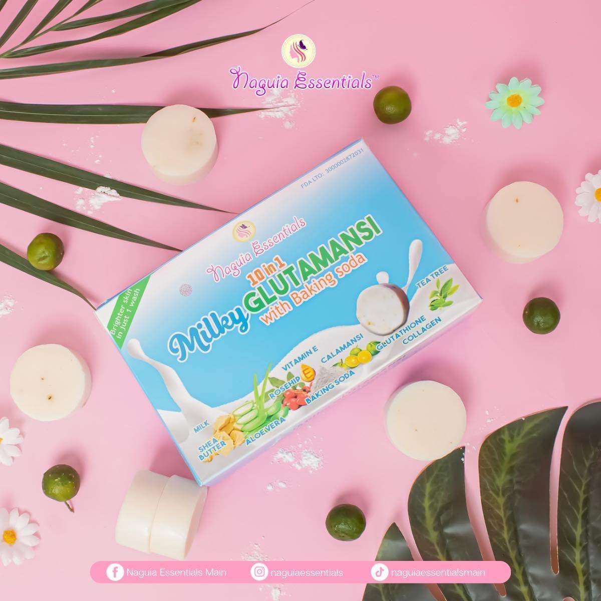 Naguia Essentials 10in1 Milky Glutamansi with Baking Soda | 20 soaps in 1 box - MZG Health & Beauty Imports