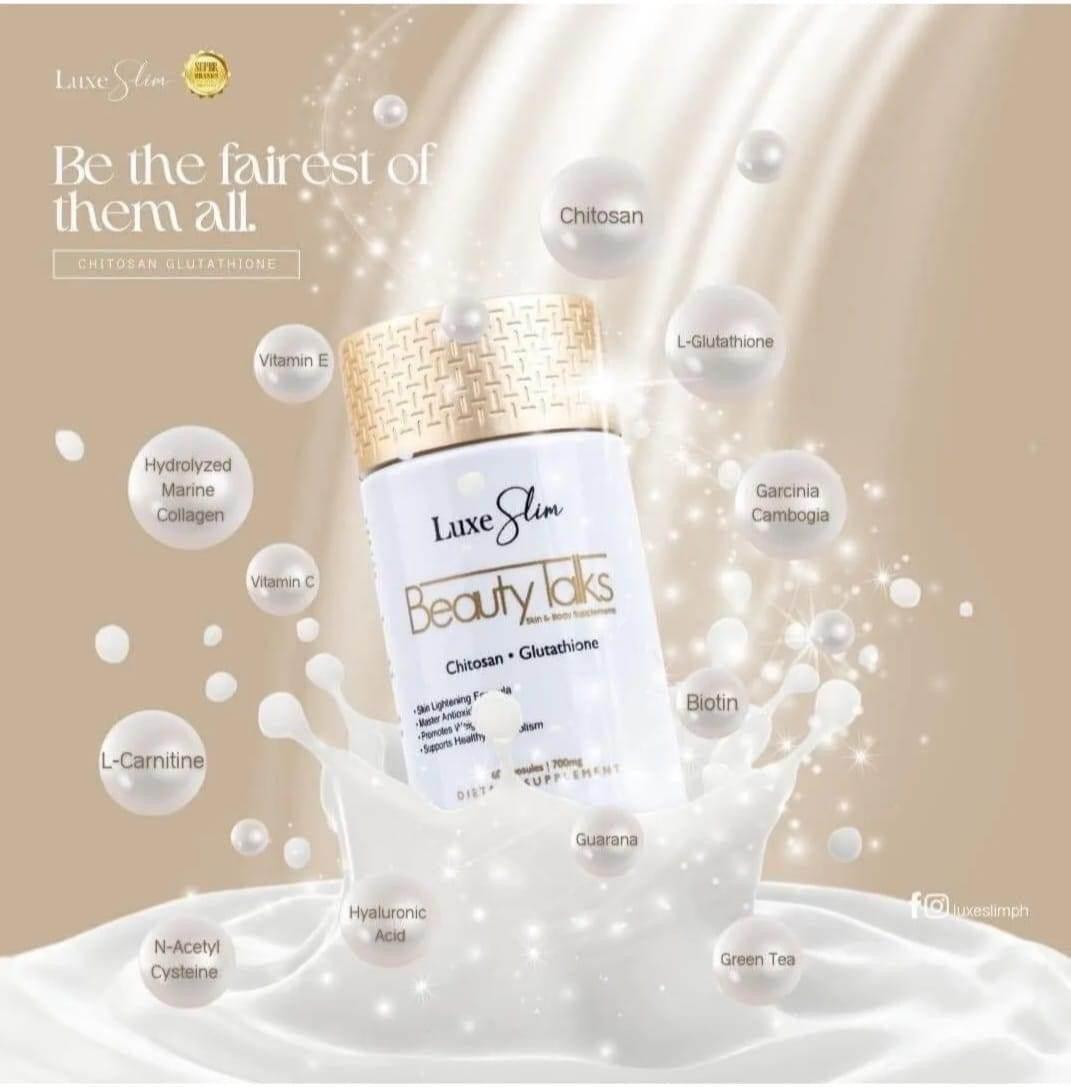 luxe skin glutathione Luxe Slim Beauty Talks Glutathione 60 Capsules – MZG Health & Beauty Imports