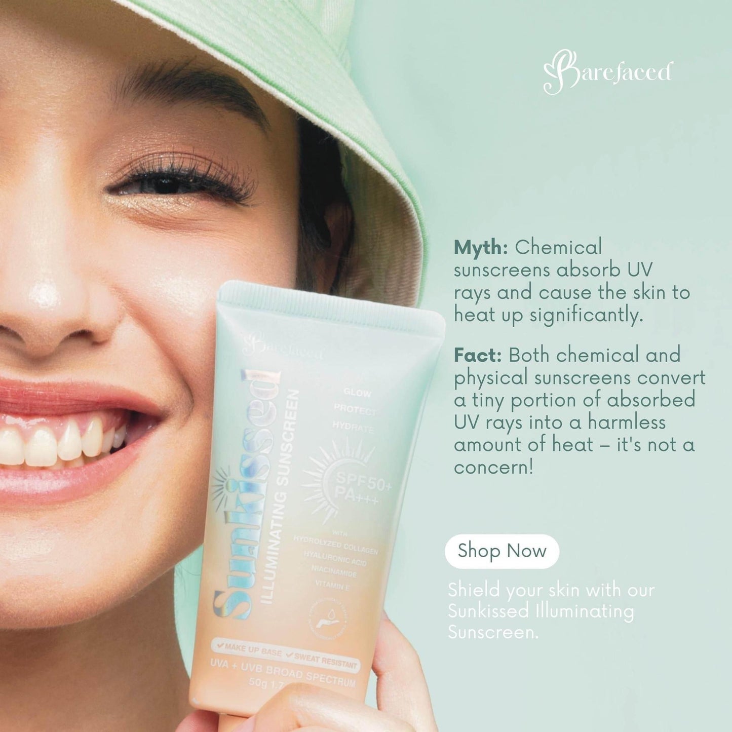 Barefaced Illuminating Sunscreen – SPF 50 with Glow Boost - MZG Health & Beauty Imports