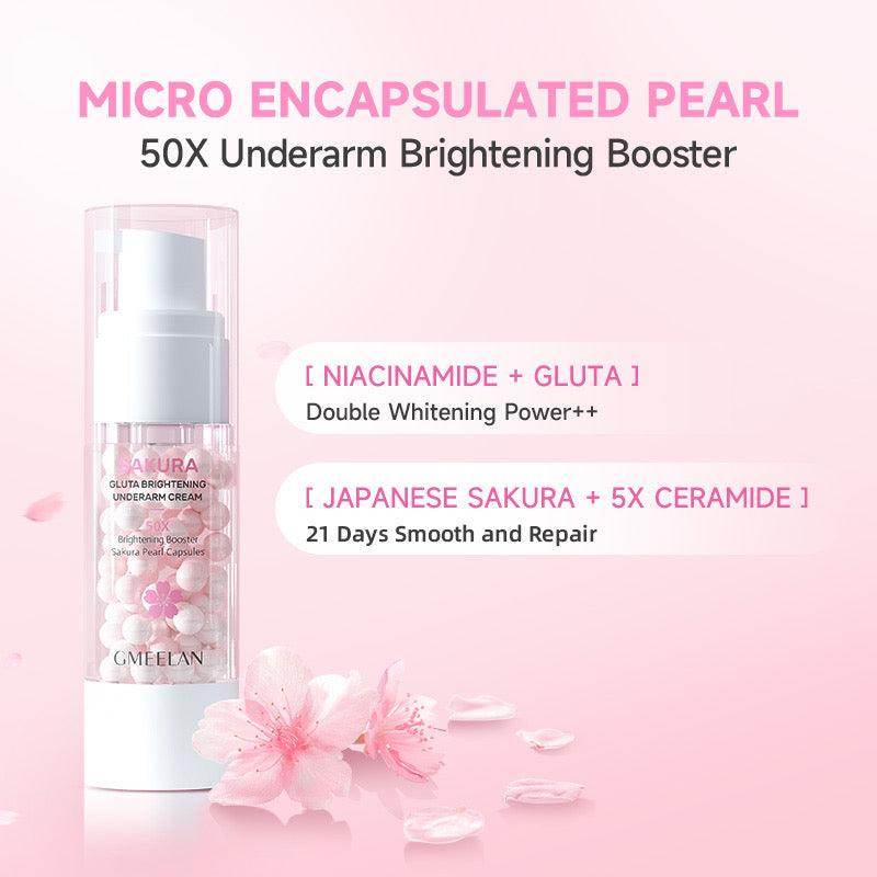 ๏ฟผGMEELAN Sakura Underarm Whitening Cream Body Pearl Moisturizer 30g - MZG Health & Beauty Imports