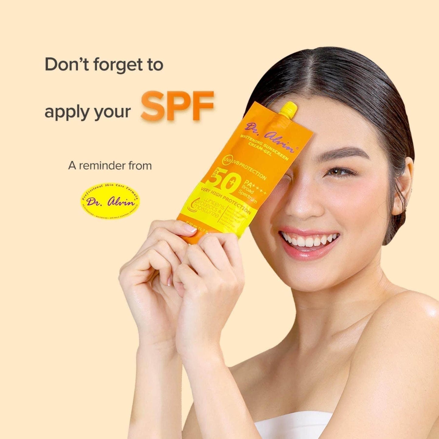 Dr. Alvin Whitening Sunscreen Cream-Gel SPF 50 - MZG Health & Beauty Imports
