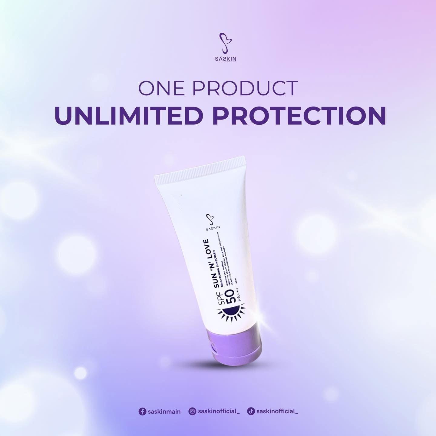 Saskin Sun N Love Sunscreen 60ml - MZG Health & Beauty Imports