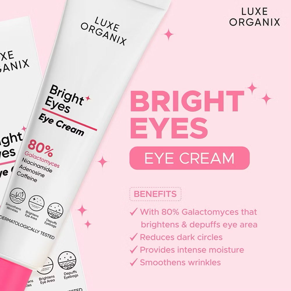 LUXE ORGANIX Bright Eyes Eye Cream 80% Galactomyces 15g