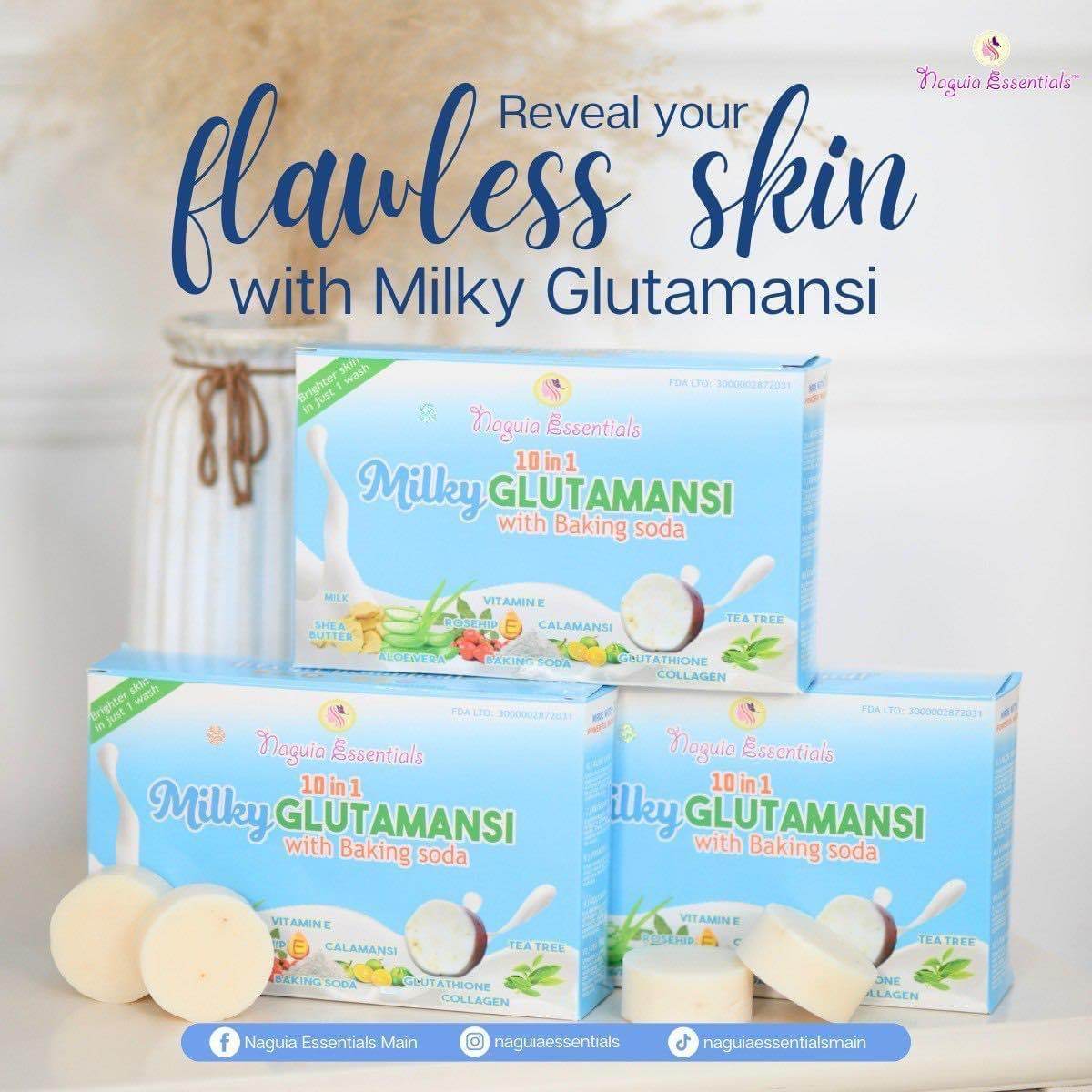 Naguia Essentials 10in1 Milky Glutamansi with Baking Soda | 20 soaps in 1 box - MZG Health & Beauty Imports