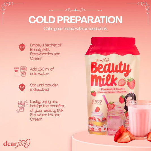 Dear Face Beauty Milk Strawberry & Cream Drink