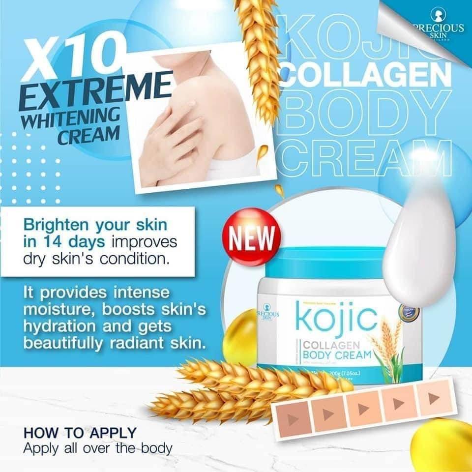 Precious Skin Thailand Kojic Collagen Body Cream 200g - MZG Health & Beauty Imports