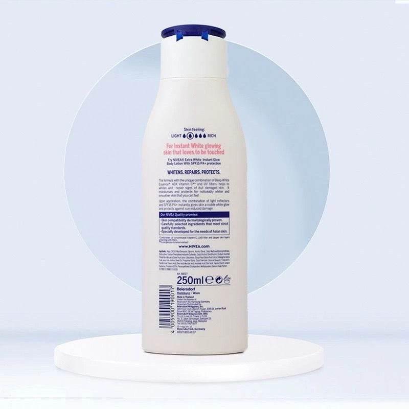NIVEA Extra White Instant Glow Body Lotion SPF15 – Brightening & Hydrating 250ml - MZG Health & Beauty Imports