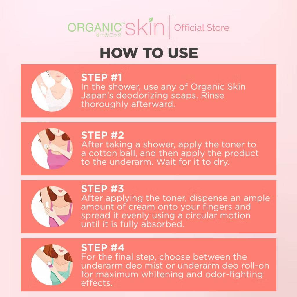 Organic Skin Japan Whitening Underarm Deo Roll-On – 40ml Powder Dry - MZG Health & Beauty Imports