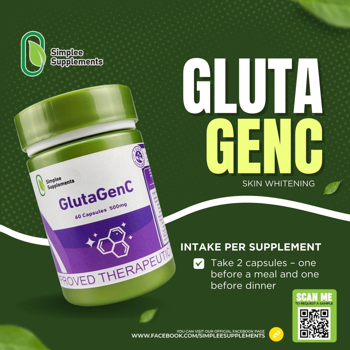 Simplee Supplements GlutaGen C | 60Caps - MZG Health & Beauty Imports
