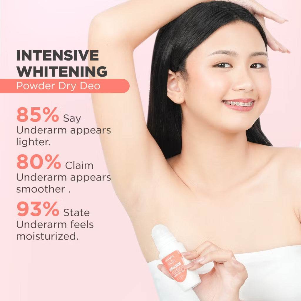 Organic Skin Japan Whitening Underarm Deo Roll-On – 40ml Powder Dry - MZG Health & Beauty Imports