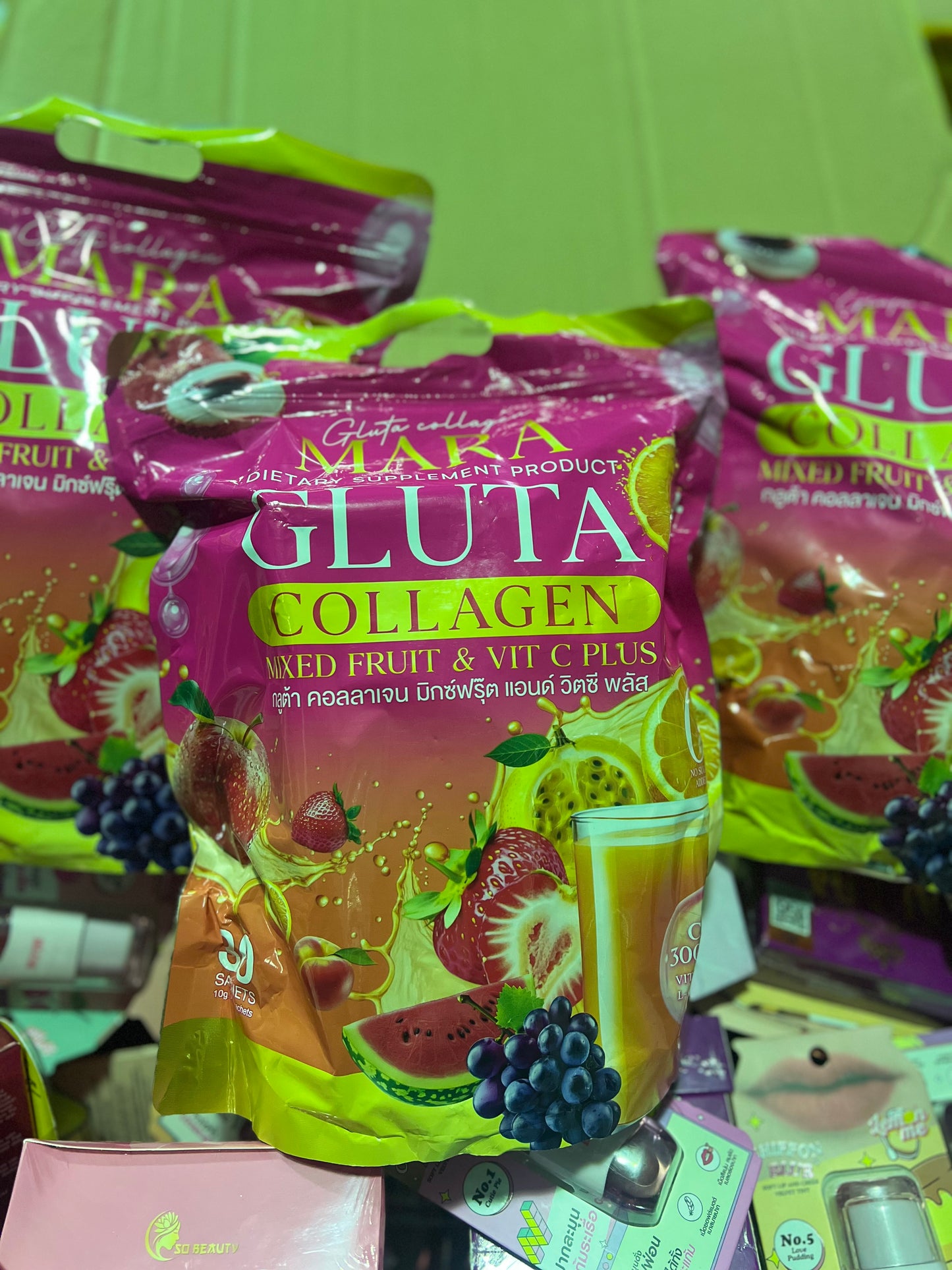 Mara Gluta Collagen Mix Fruit & Vit C Plus (1 Pack/30 Sachets)