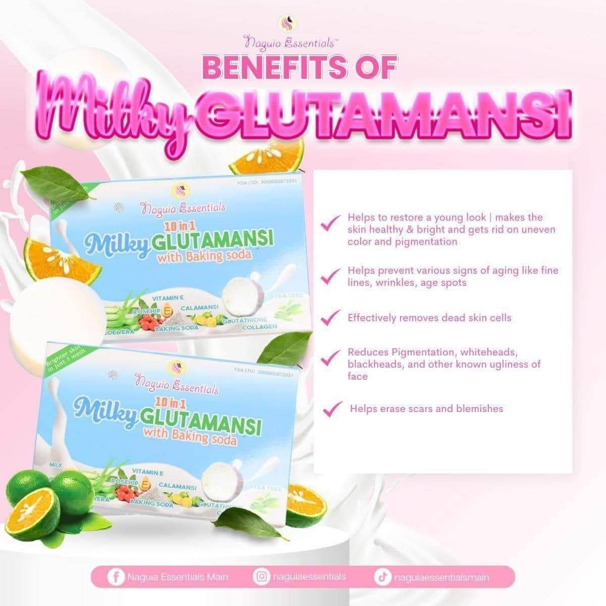 Naguia Essentials 10in1 Milky Glutamansi with Baking Soda | 20 soaps in 1 box - MZG Health & Beauty Imports