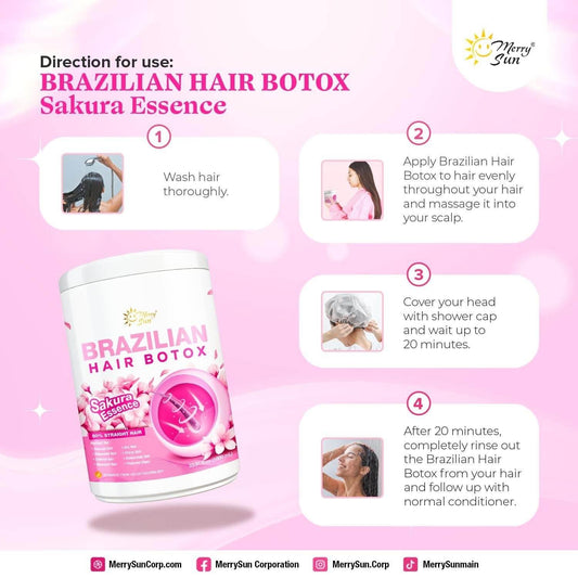 Merry Sun's Brazilian Hair Botox with Sakura Essence 1000ml - MZG Health & Beauty Imports