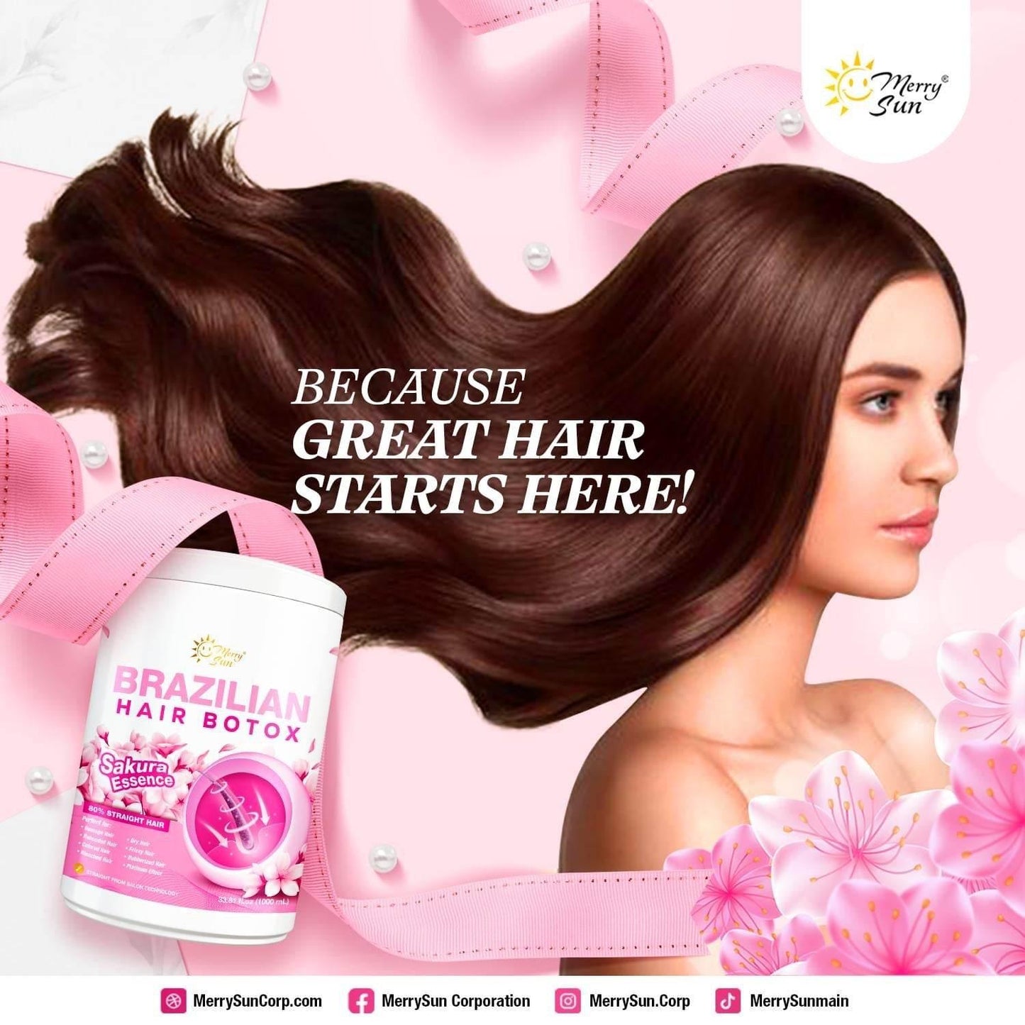 Merry Sun's Brazilian Hair Botox with Sakura Essence 1000ml - MZG Health & Beauty Imports