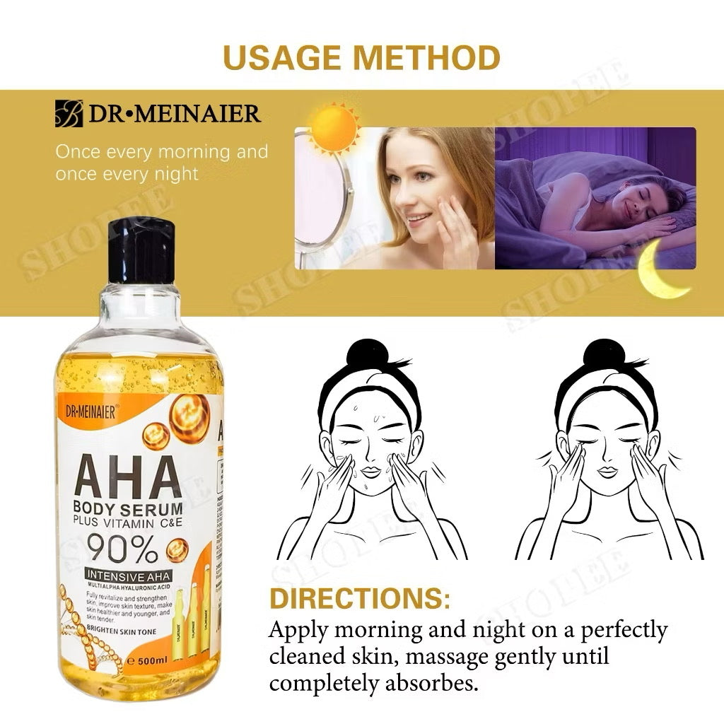Dr Meinaier AHA Body Serum 90% Vitamin C & E | 500ml