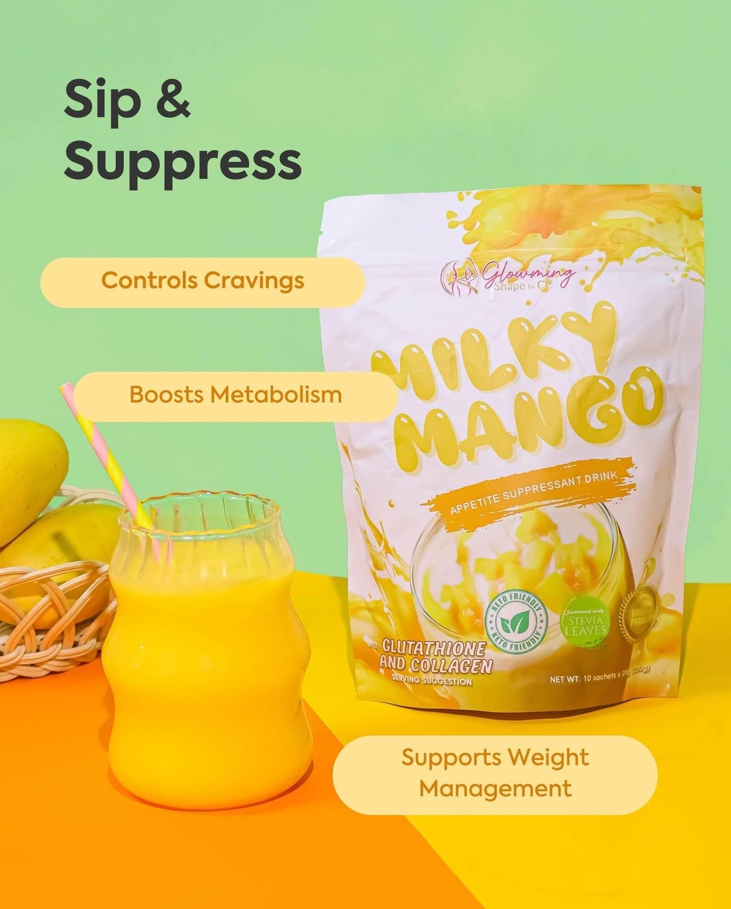 Glowming Milky Mango Drink – Appetite Suppressant by Cc Glam & Beauty - MZG Health & Beauty Imports