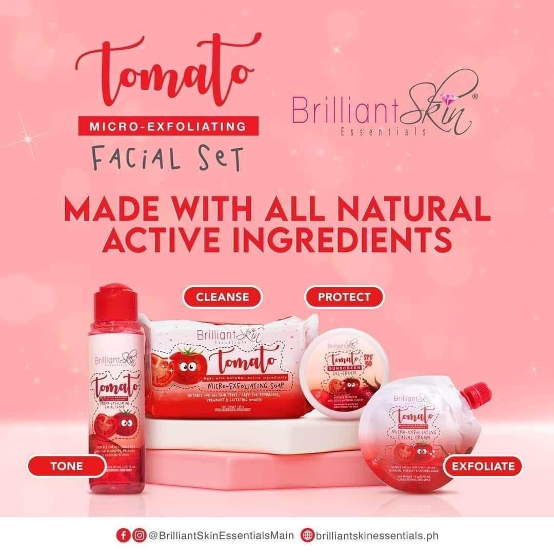 Brilliant Skin Tomato Micro-Exfoliating Facial Set - MZG Health & Beauty Imports