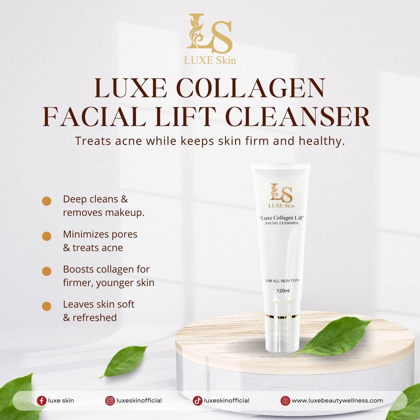 LUXE Skin Luxe Collagen Lift Facial Cleanser 120ml - MZG Health & Beauty Imports