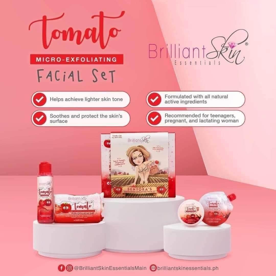 Brilliant Skin Tomato Micro-Exfoliating Facial Set - MZG Health & Beauty Imports