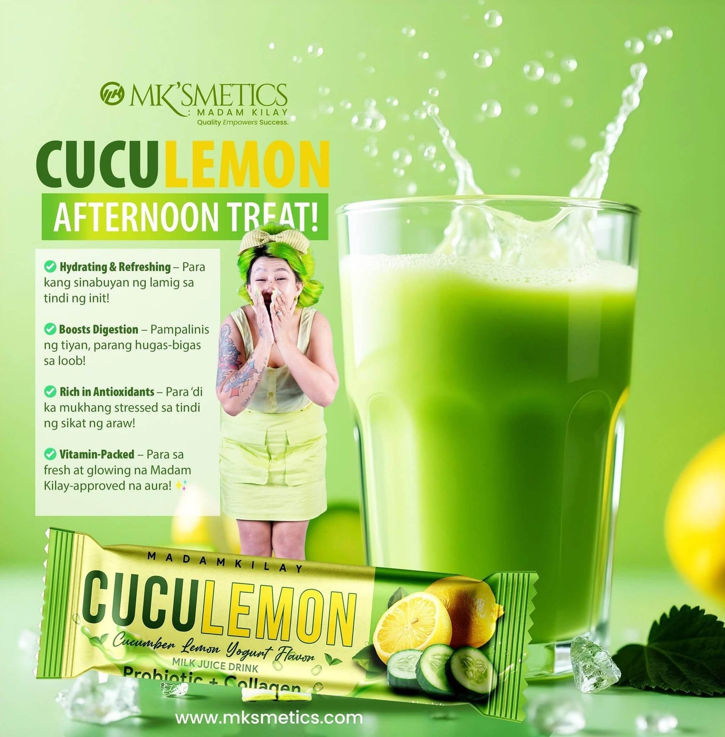 Slimming K Cuculemon Cucumber Lemon Yogurt Flavor by Madam Kilay - MZG Health & Beauty Imports