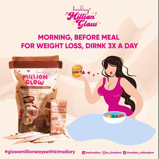 Kimsdiary Million Glow Peach Hazelnut with Almond Milk Flavor - MZG Health & Beauty Imports