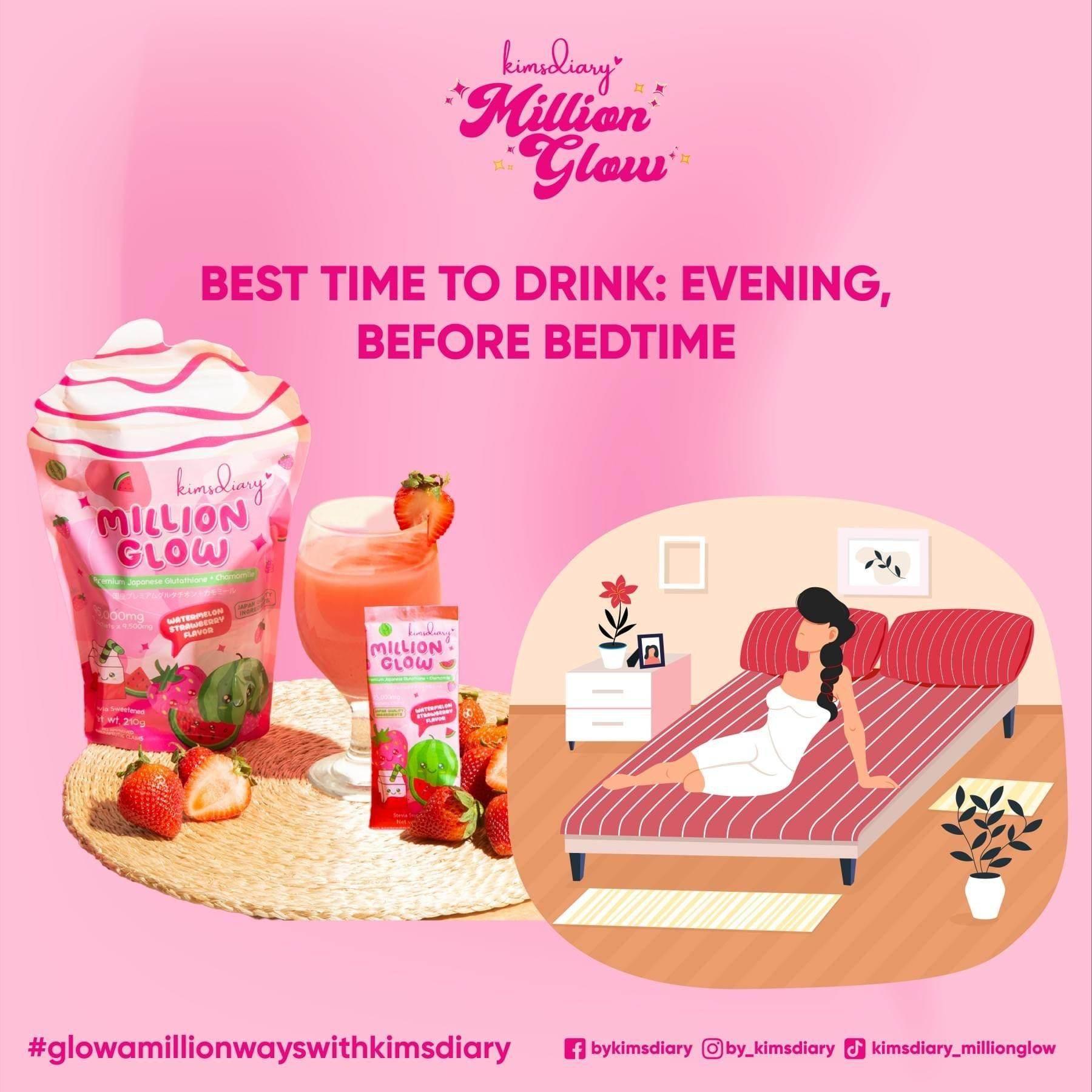 Kimsdiary Million Glow Watermelon Strawberry Flavor - MZG Health & Beauty Imports