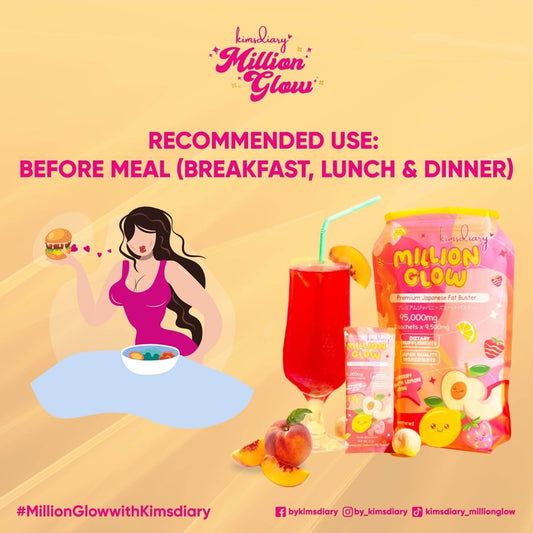 Kimsdiary Million Glow Strawberry Peach with Lemon Premium Japanese Fat Buster - MZG Health & Beauty Imports
